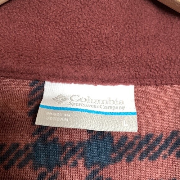 Columbia Men’s Pine Ridge Plaid Fleece Three Quarter Zip Pullover Sz L - Picture 2 of 8